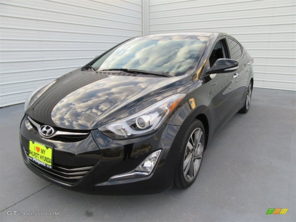2014 Elantra Limited Sedan - Black / Black photo #3