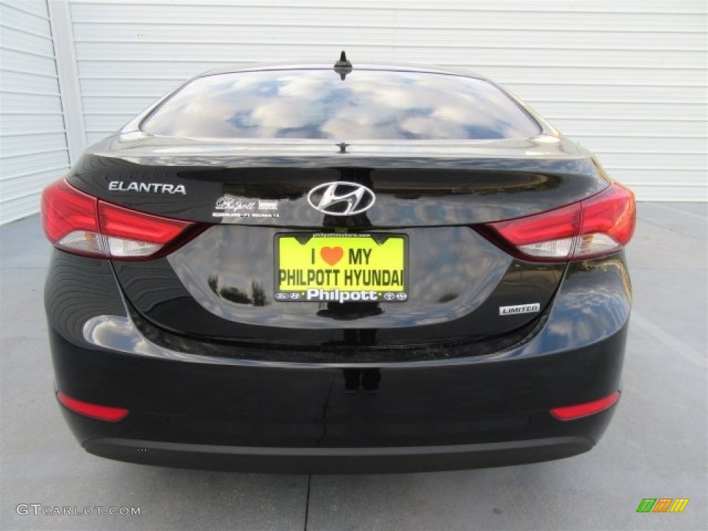 2014 Elantra Limited Sedan - Black / Black photo #8