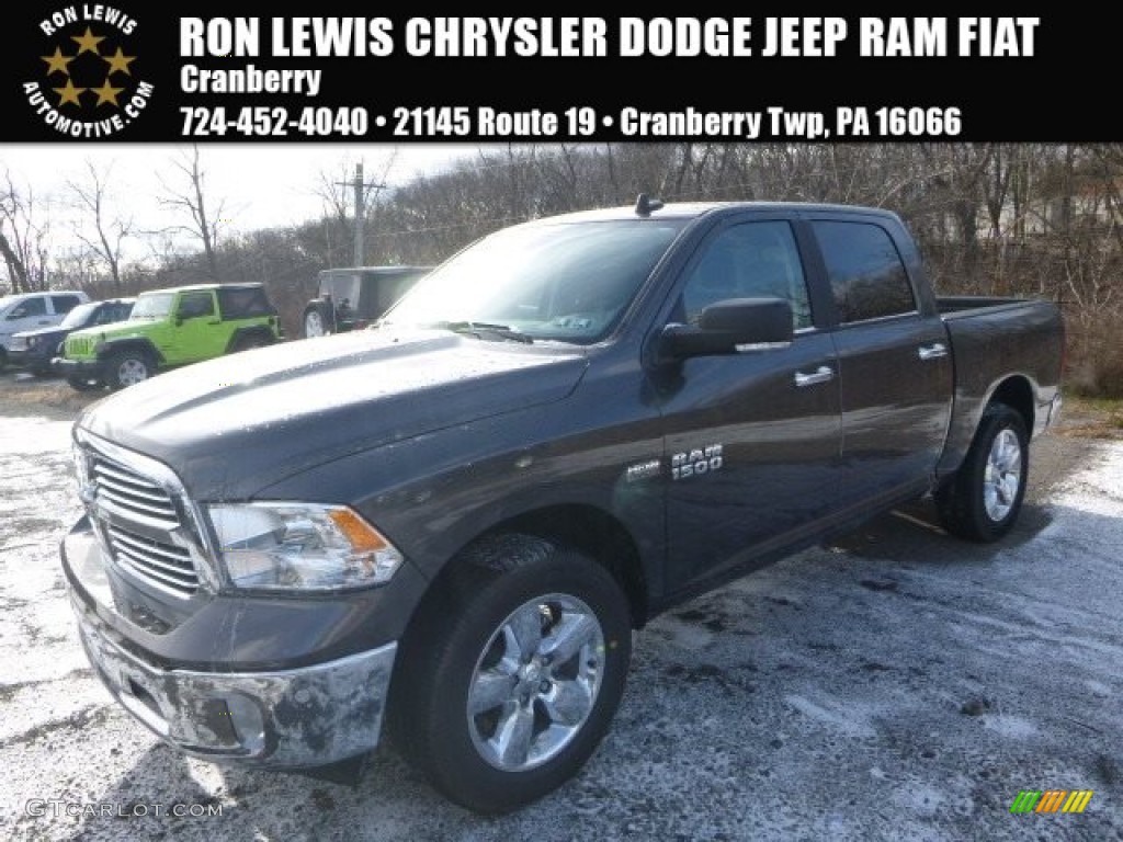 2017 1500 Big Horn Crew Cab 4x4 - Granite Crystal Metallic / Black/Diesel Gray photo #1