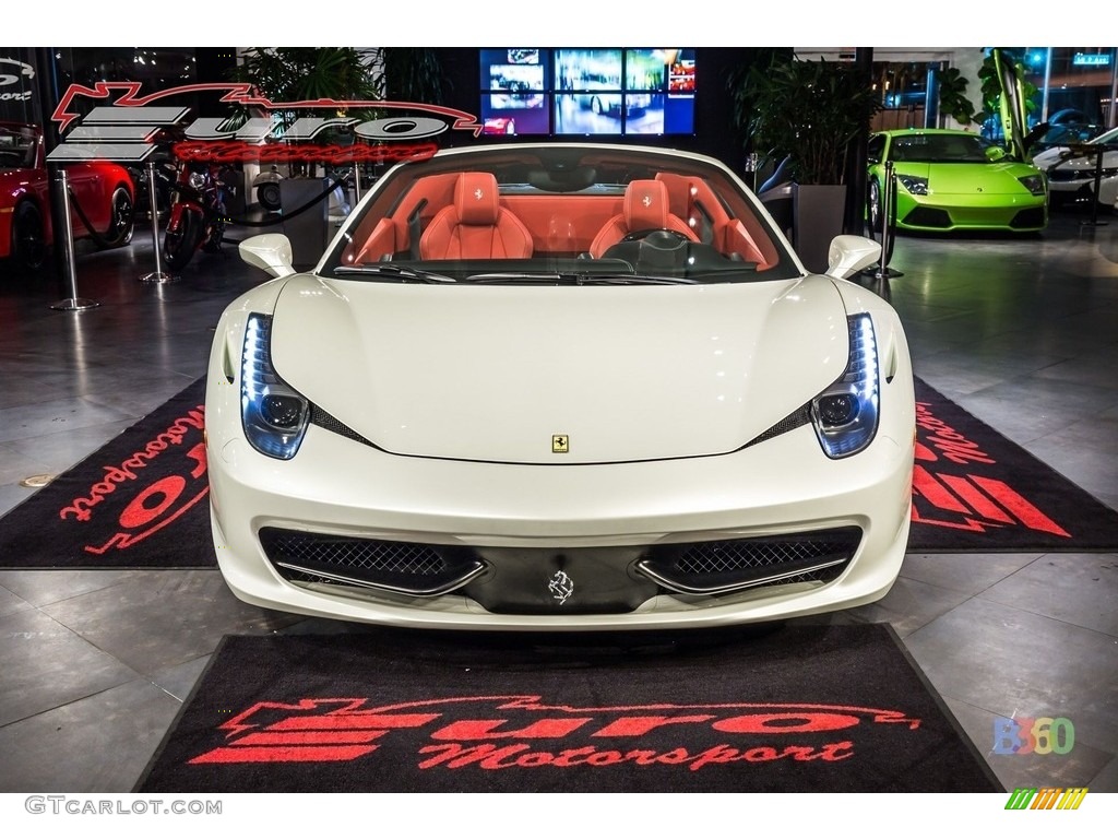 2014 458 Spider - Bianco Avus (White) / Rosso photo #3