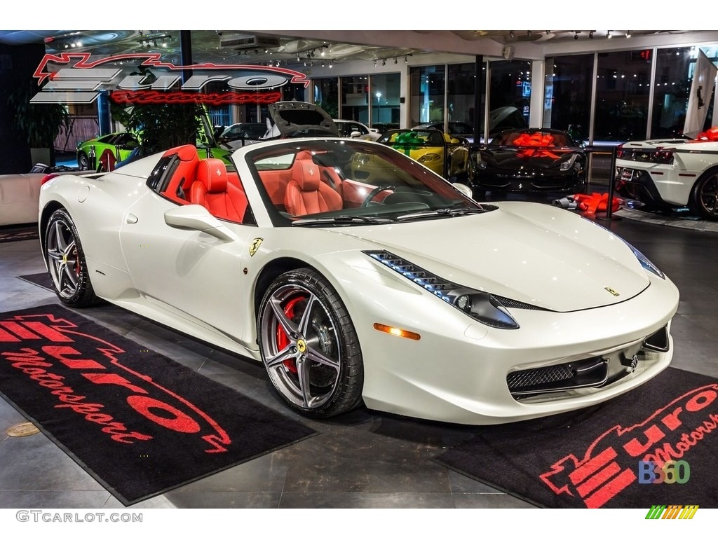 2014 458 Spider - Bianco Avus (White) / Rosso photo #4