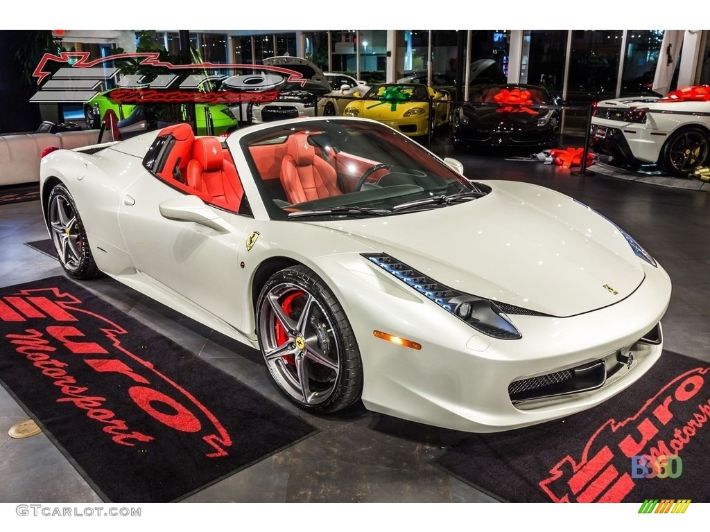 2014 458 Spider - Bianco Avus (White) / Rosso photo #5