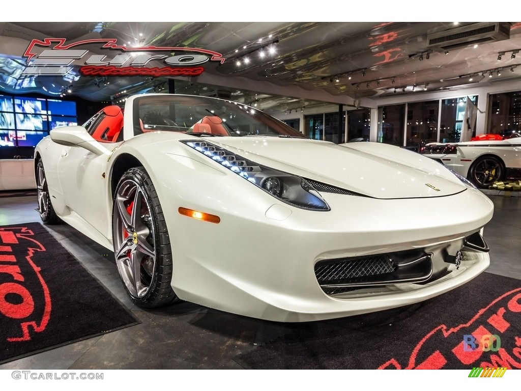 2014 458 Spider - Bianco Avus (White) / Rosso photo #16