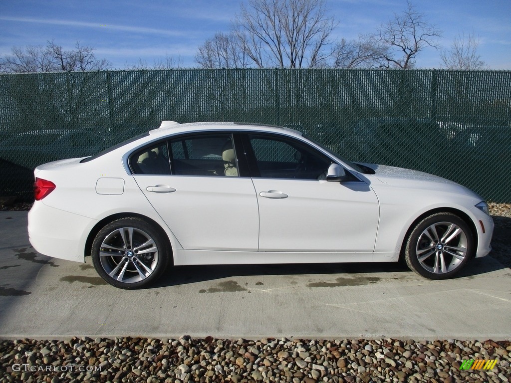 2017 3 Series 330i xDrive Sedan - Alpine White / Venetian Beige/Black photo #2
