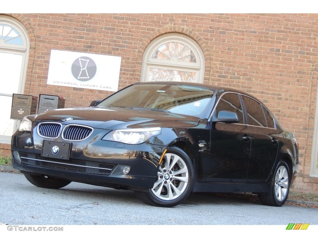 2010 5 Series 535i xDrive Sedan - Carbon Black Metallic / Natural Brown photo #1