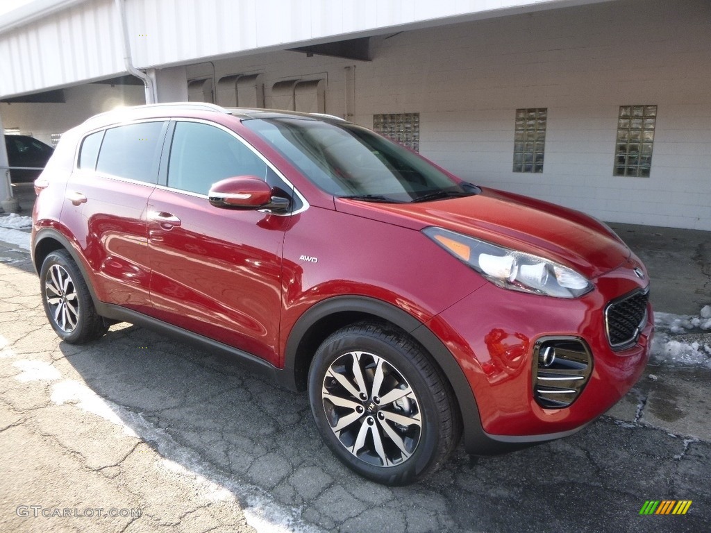 2017 Sportage EX AWD - Hyper Red / Black photo #8