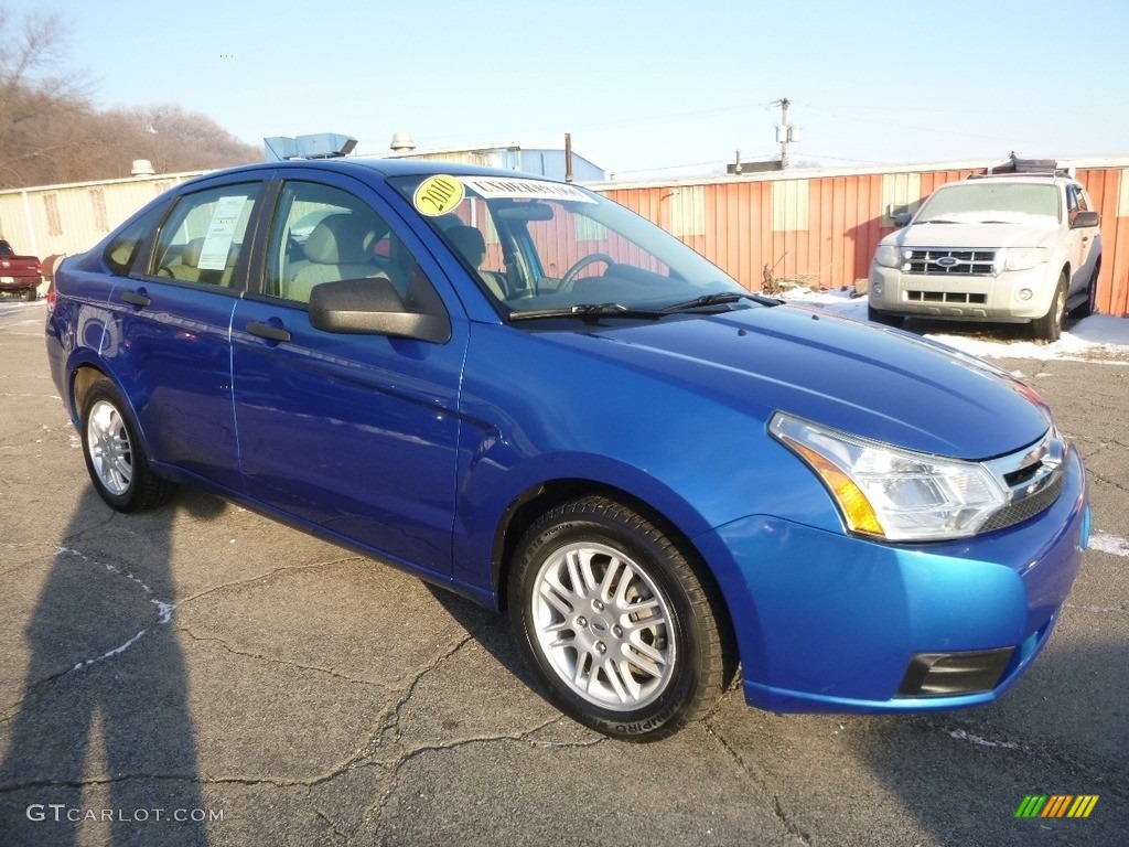 2010 Focus SE Sedan - Blue Flame Metallic / Medium Stone photo #10