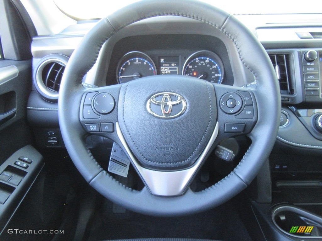 2017 Toyota RAV4 XLE Black Steering Wheel Photo #117682812
