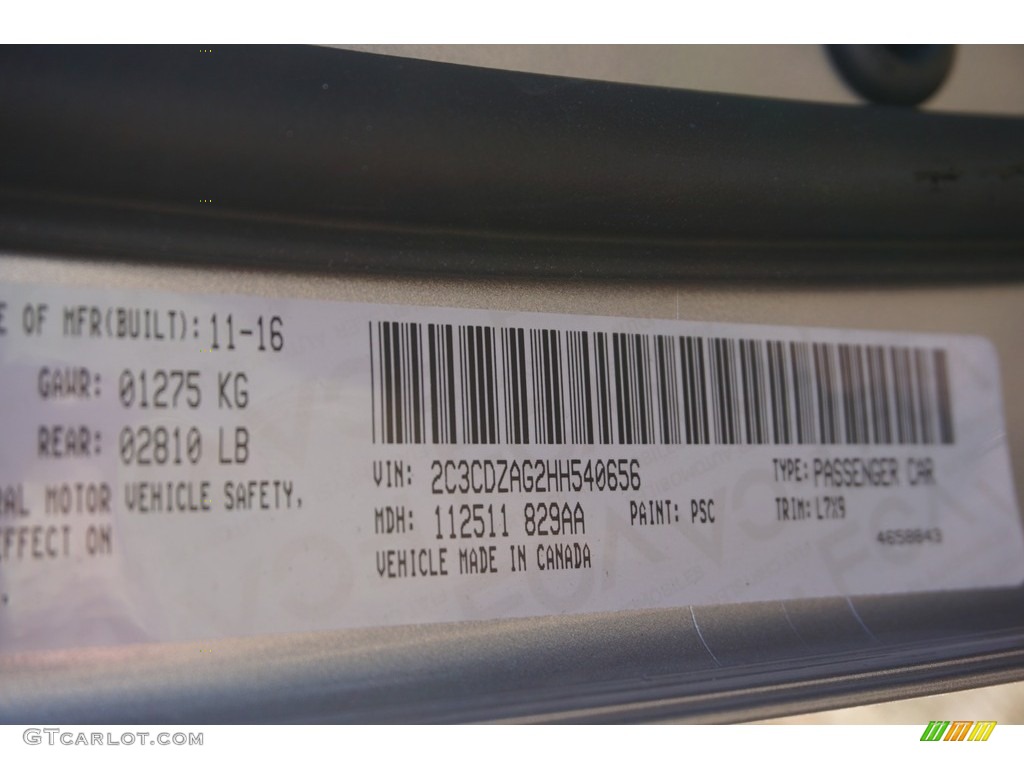 2017 Challenger Color Code PSC for Billet Metallic Photo #117683560