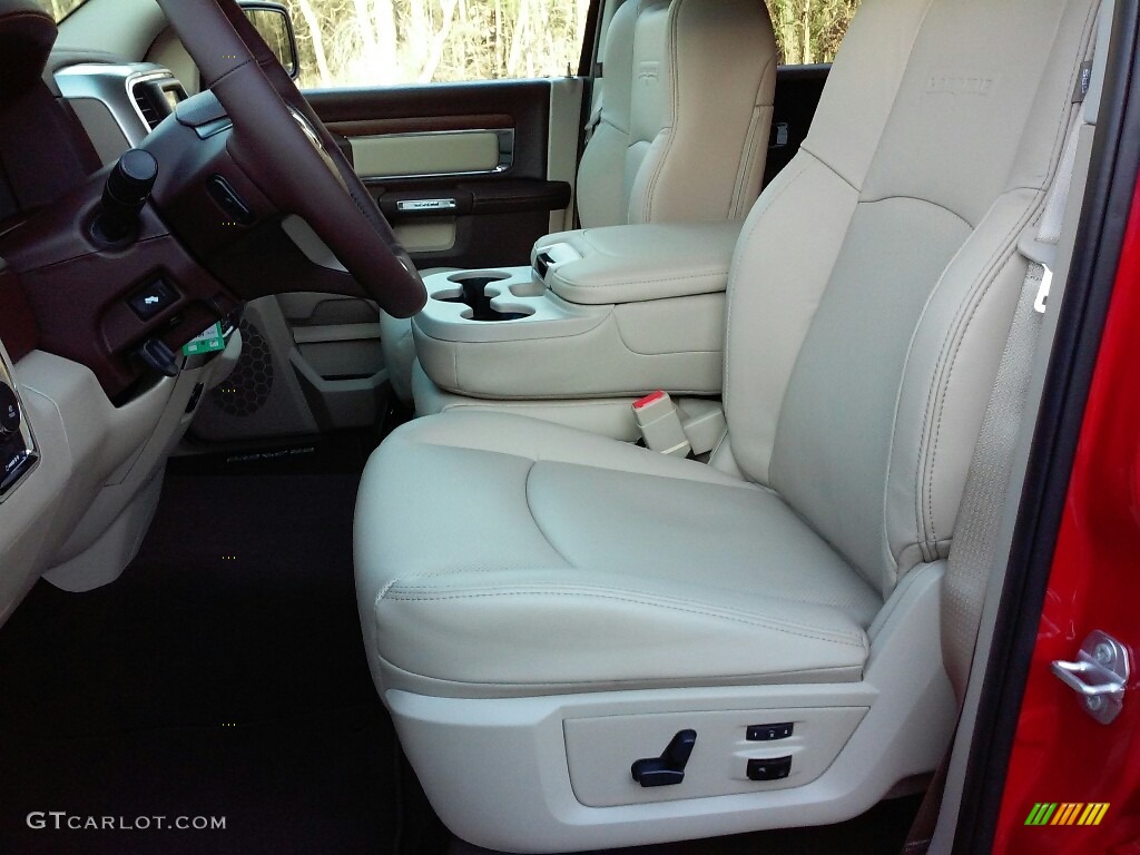 2017 1500 Laramie Quad Cab 4x4 - Flame Red / Canyon Brown/Light Frost Beige photo #10