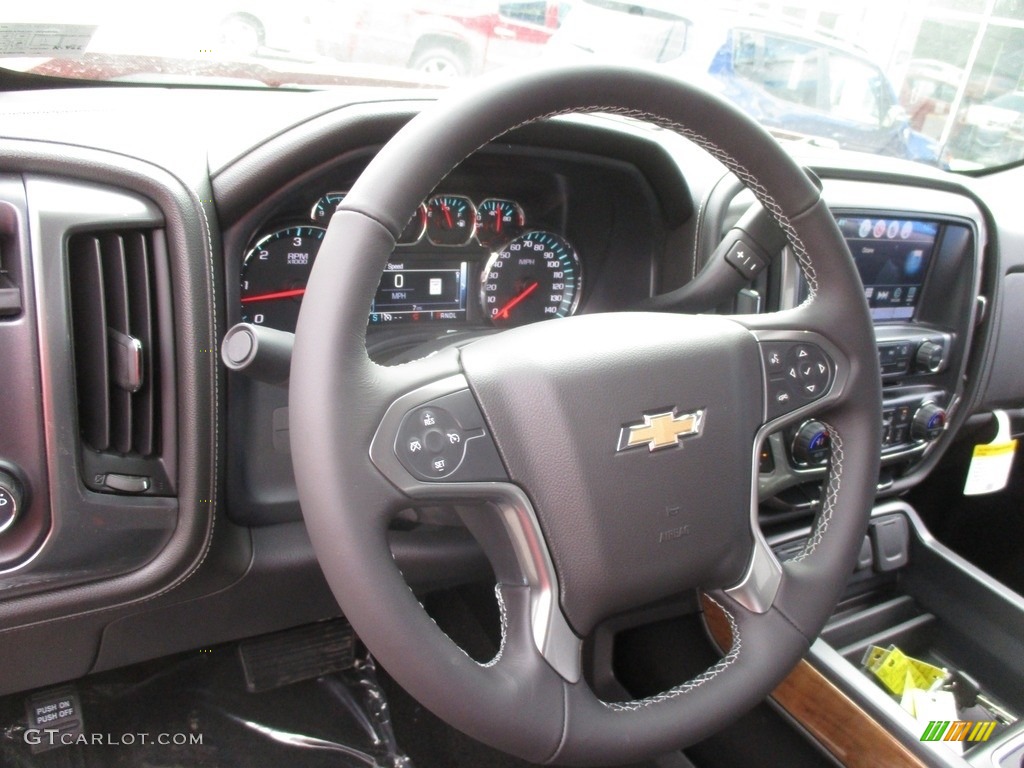 2017 Chevrolet Silverado 1500 LTZ Double Cab 4x4 Jet Black Steering Wheel Photo #117691156