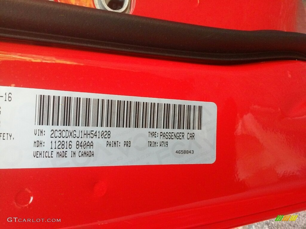 2017 Charger Color Code PR3 for TorRed Photo #117693333