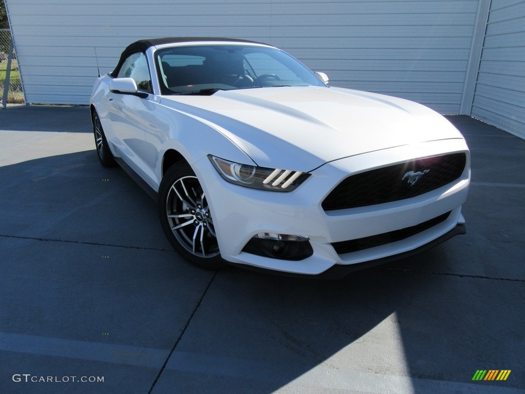 2017 Mustang EcoBoost Premium Convertible - White Platinum / Ebony photo #1