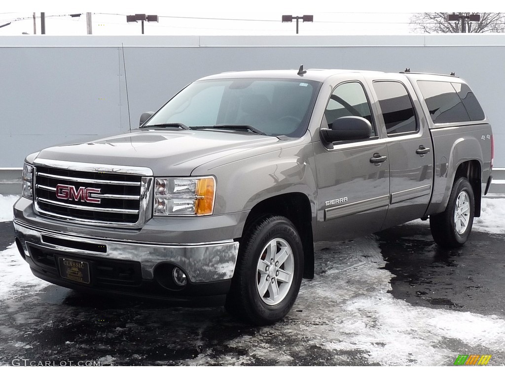 2013 Sierra 1500 SLE Crew Cab 4x4 - Steel Gray Metallic / Ebony photo #1