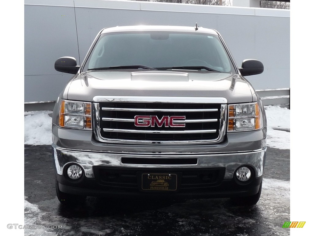 2013 Sierra 1500 SLE Crew Cab 4x4 - Steel Gray Metallic / Ebony photo #4