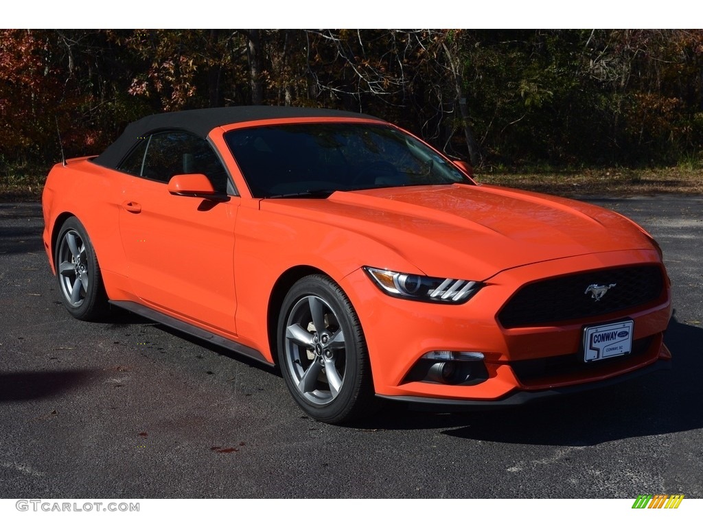 2016 Mustang V6 Convertible - Competition Orange / Ebony photo #1
