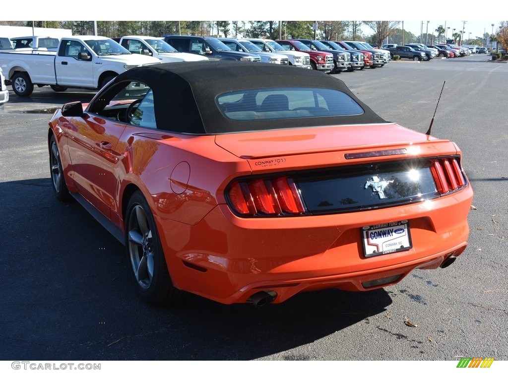 2016 Mustang V6 Convertible - Competition Orange / Ebony photo #6