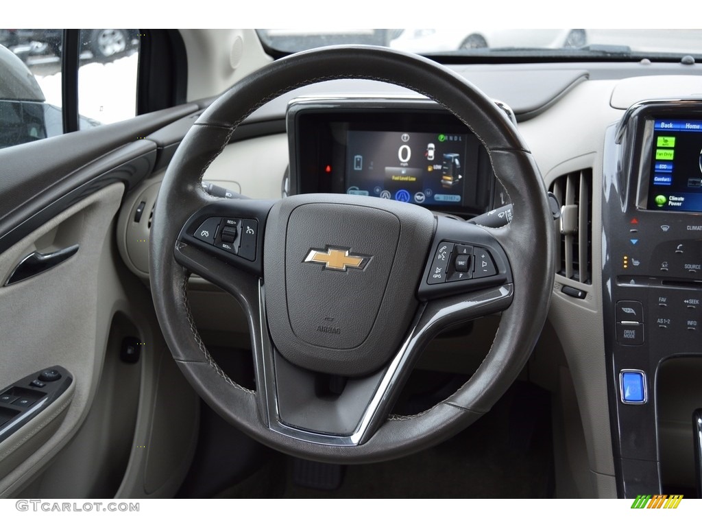 2014 Chevrolet Volt Standard Volt Model Pebble Beige/Dark Accents Steering Wheel Photo #117698919