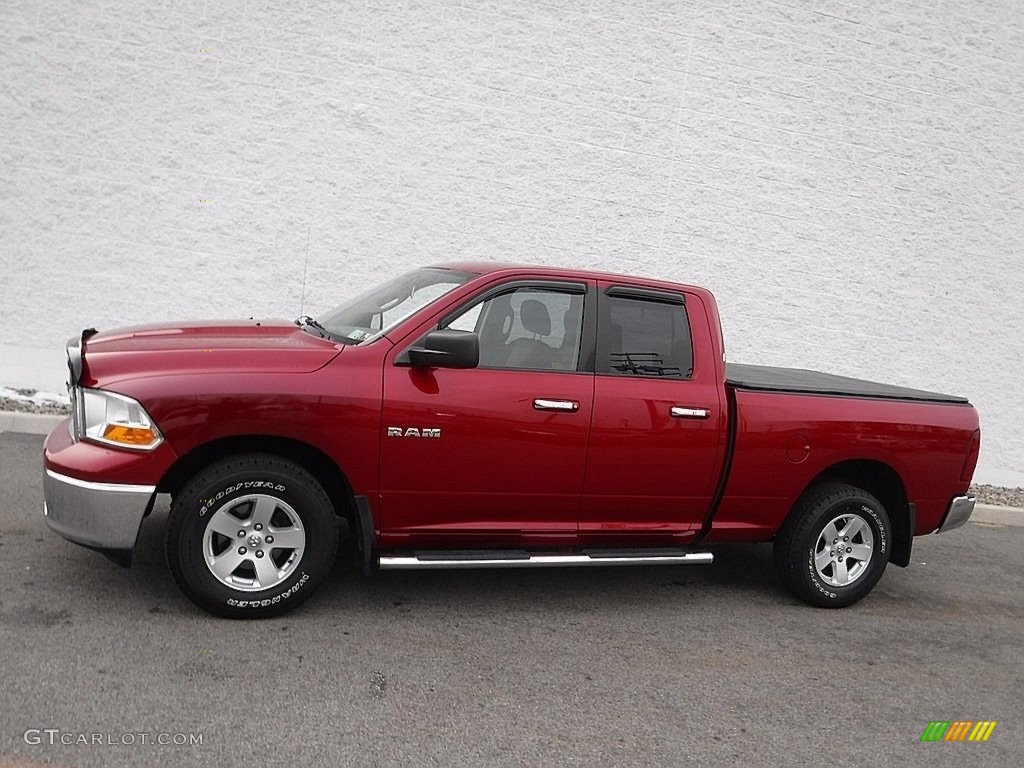 2010 Ram 1500 SLT Quad Cab 4x4 - Inferno Red Crystal Pearl / Dark Slate/Medium Graystone photo #2