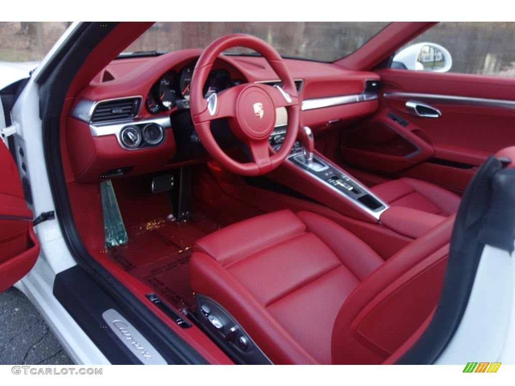 Garnet Red Natural Leather Interior 2015 Porsche 911 Carrera Cabriolet Photo #117699882