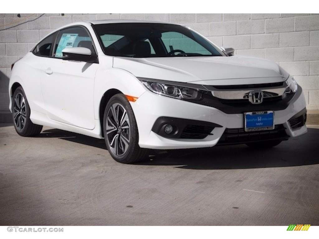 2017 Civic EX-L Coupe - White Orchid Pearl / Black/Gray photo #1