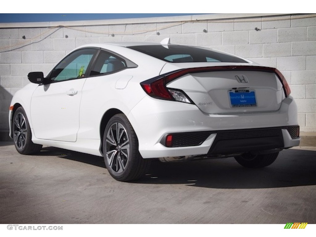2017 Civic EX-L Coupe - White Orchid Pearl / Black/Gray photo #2