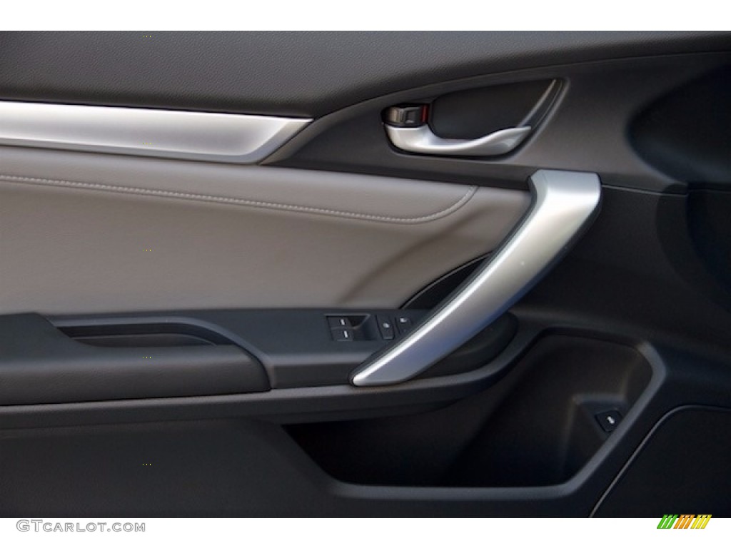 2017 Civic EX-L Coupe - White Orchid Pearl / Black/Gray photo #7