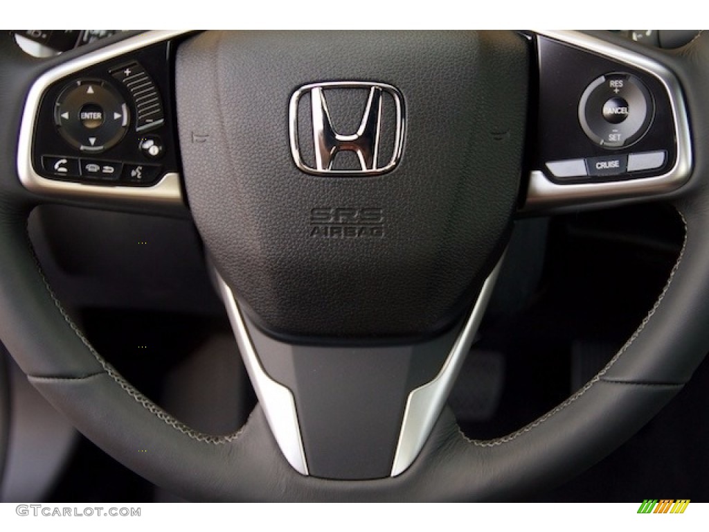 2017 Civic EX-L Coupe - White Orchid Pearl / Black/Gray photo #9