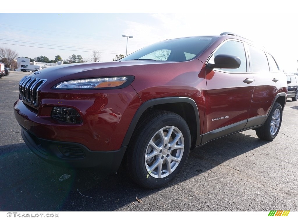 2017 Cherokee Sport - Deep Cherry Red Crystal Pearl / Black photo #1