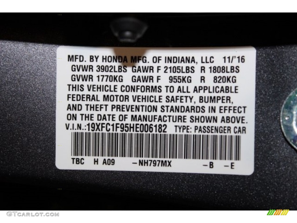 2017 Civic Touring Sedan - Modern Steel Metallic / Gray photo #31