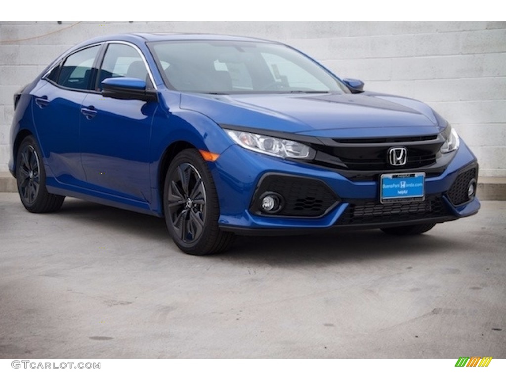 2017 Civic EX Hatchback - Aegean Blue Metallic / Black photo #1