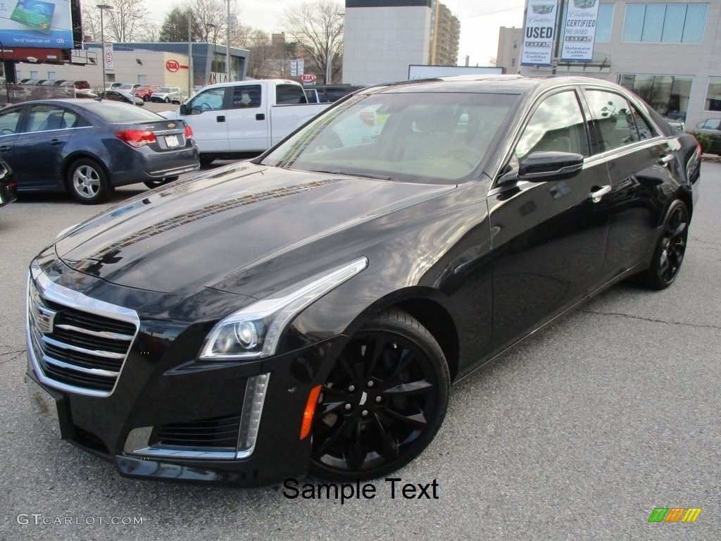 2015 CTS Vsport Premium Sedan - Black Diamond Tricoat / Light Cashmere/Medium Cashmere photo #2