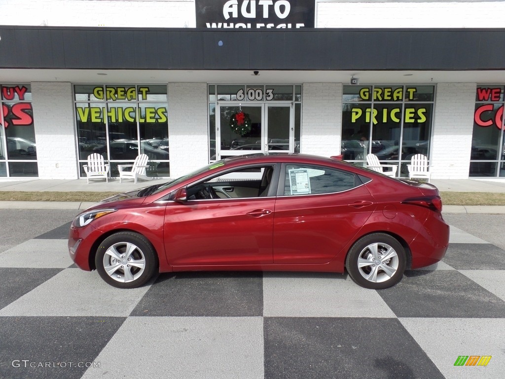 2016 Elantra Value Edition - Red / Beige photo #1