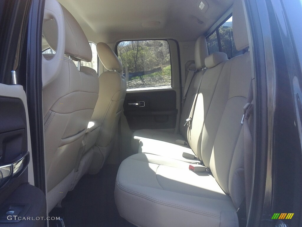2017 1500 Laramie Quad Cab 4x4 - Brilliant Black Crystal Pearl / Canyon Brown/Light Frost Beige photo #11