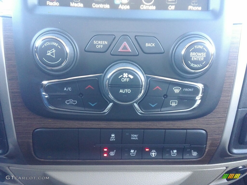 2017 1500 Laramie Quad Cab 4x4 - Brilliant Black Crystal Pearl / Canyon Brown/Light Frost Beige photo #21