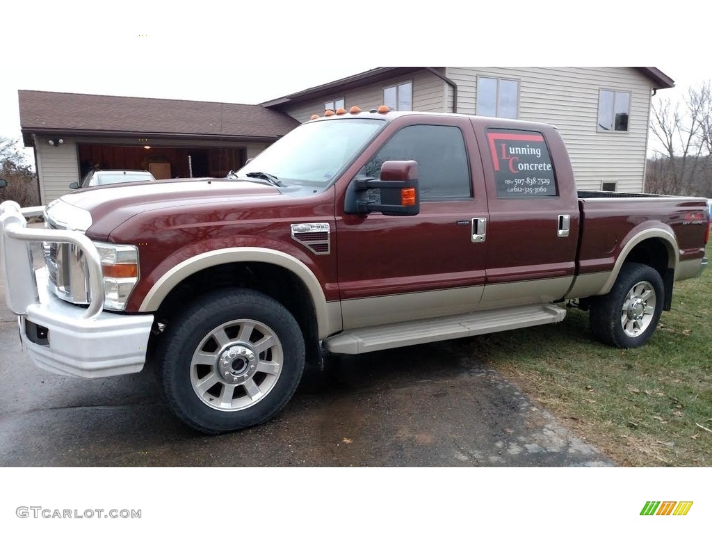 2008 F350 Super Duty XLT Crew Cab 4x4 - Dark Toreador Red / Camel photo #1