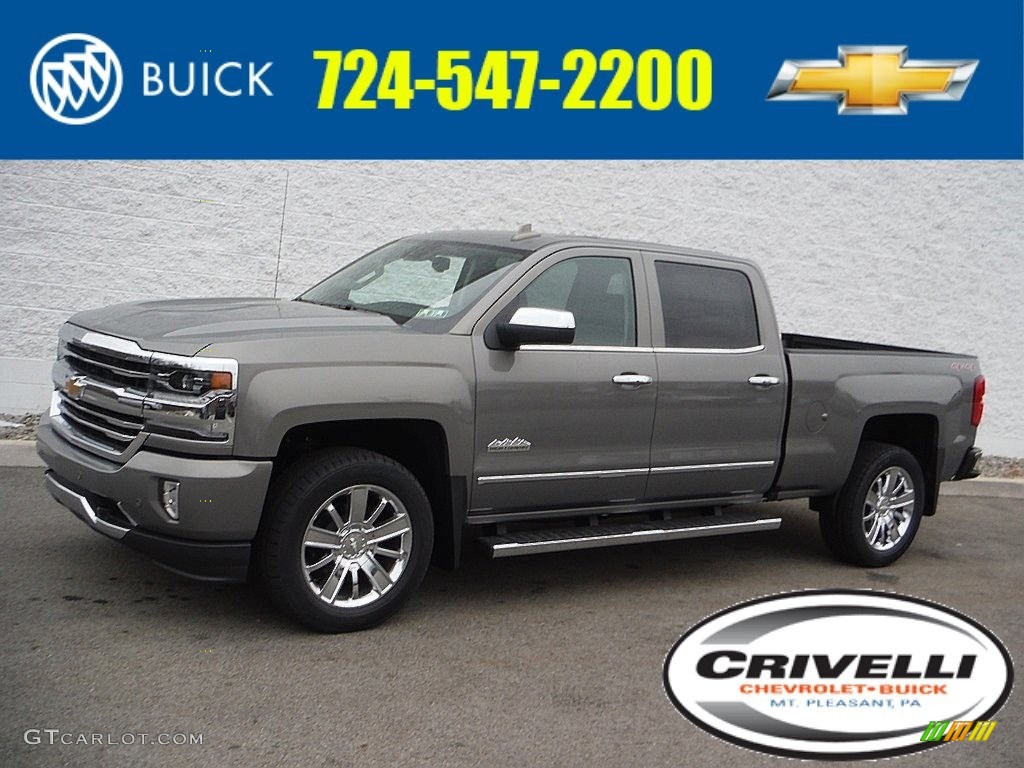 2017 Silverado 1500 High Country Crew Cab 4x4 - Pepperdust Metallic / Dark Ash/Jet Black photo #1