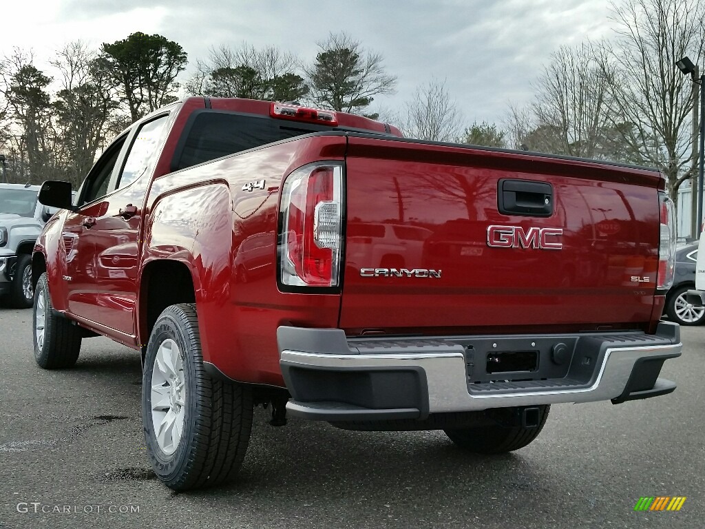 2017 Canyon SLE Crew Cab 4x4 - Red Quartz Tintcoat / Cocoa/­Dune photo #4