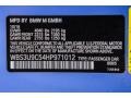 B68: Yas Marina Blue Metallic 2017 BMW M4 Convertible Color Code
