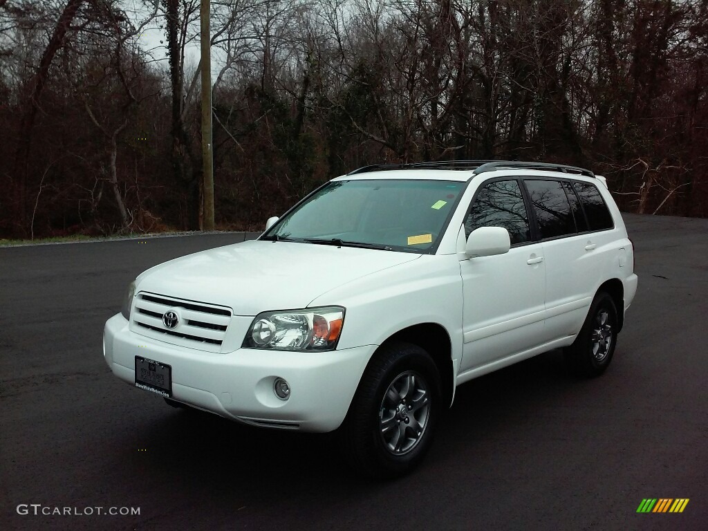 2007 Highlander V6 4WD - Super White / Ash Gray photo #2