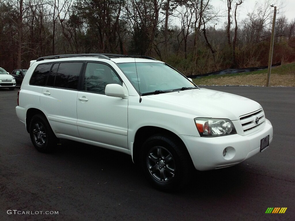 2007 Highlander V6 4WD - Super White / Ash Gray photo #4