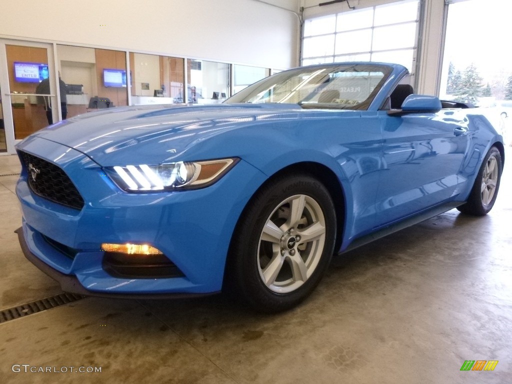 2017 Mustang V6 Convertible - Grabber Blue / Ebony photo #4