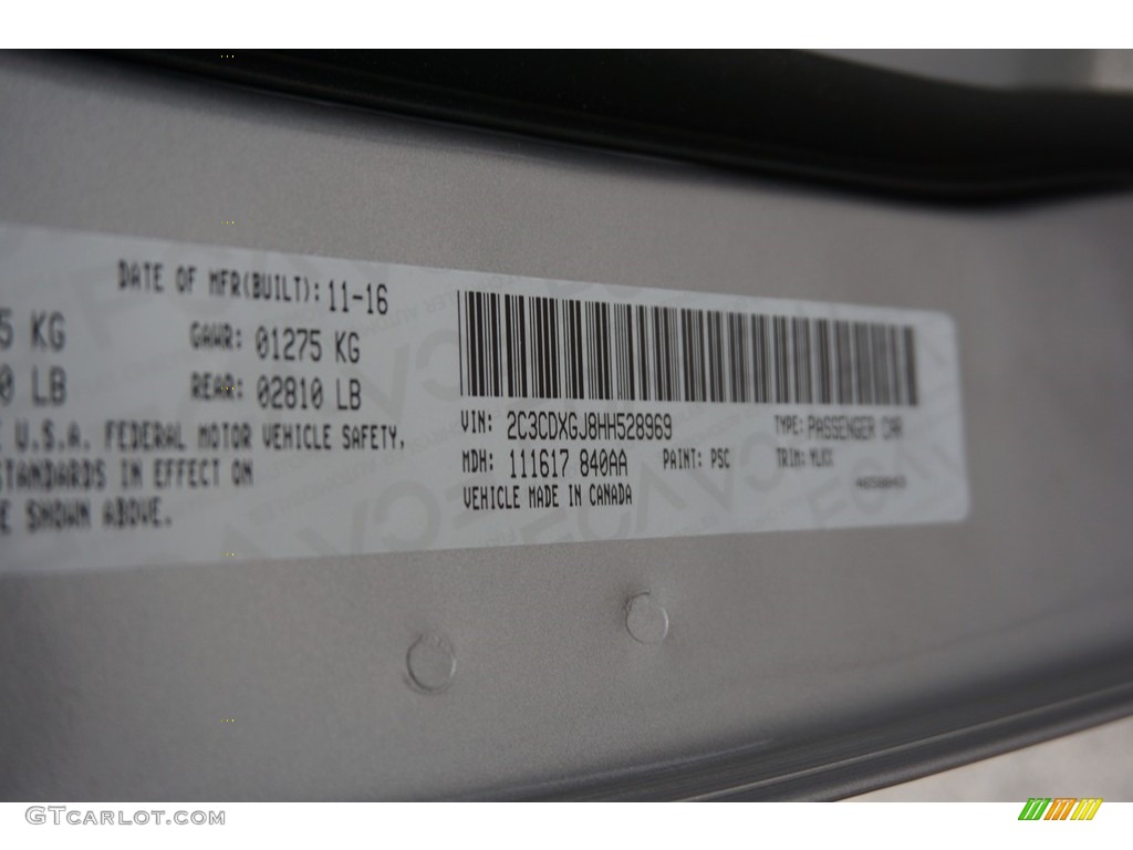 2017 Charger Color Code PSC for Billet Metallic Photo #117779938