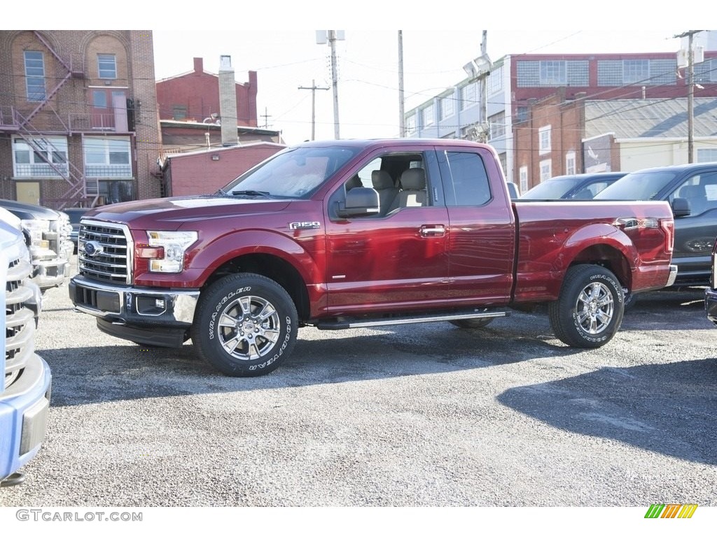 2017 F150 XLT SuperCab 4x4 - Ruby Red / Earth Gray photo #1