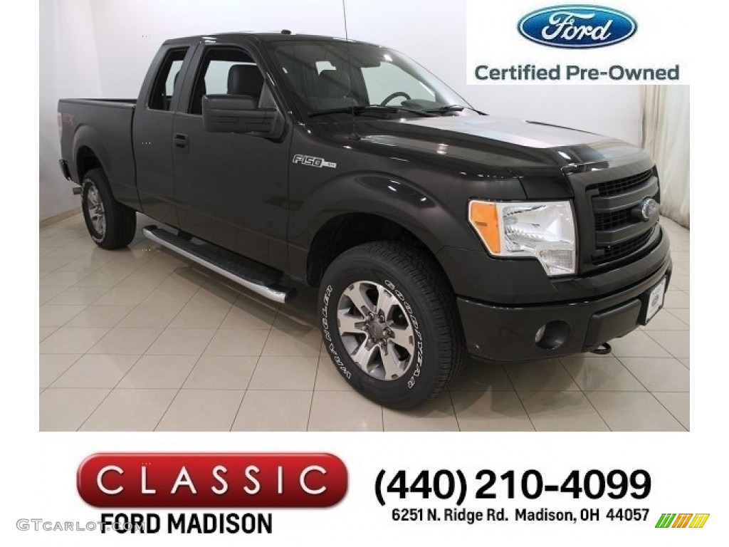 2014 F150 STX SuperCab 4x4 - Tuxedo Black / Steel Grey photo #1