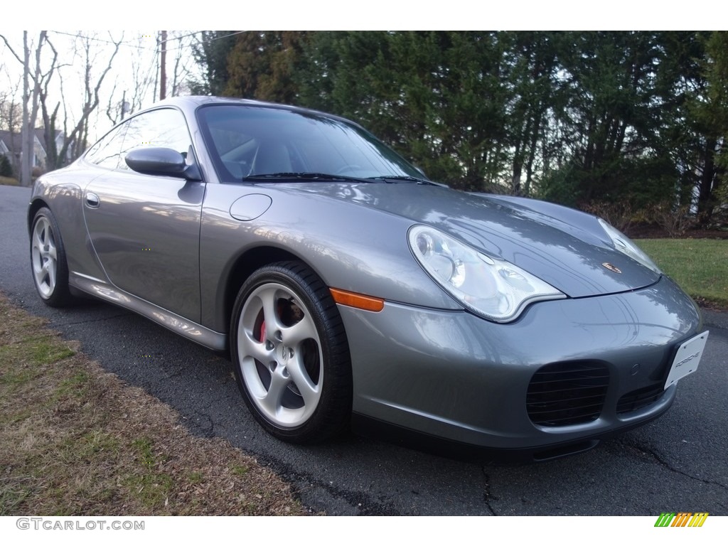 2002 911 Carrera 4S Coupe - Seal Grey Metallic / Graphite Grey photo #8