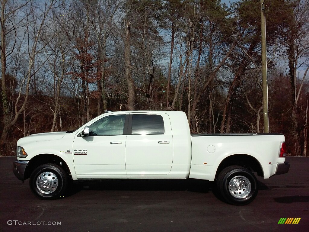 Pearl White 2017 Ram 3500 Laramie Mega Cab 4x4 Dual Rear Wheel Exterior Photo #117784261