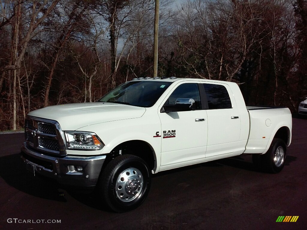 Pearl White 2017 Ram 3500 Laramie Mega Cab 4x4 Dual Rear Wheel Exterior Photo #117784294