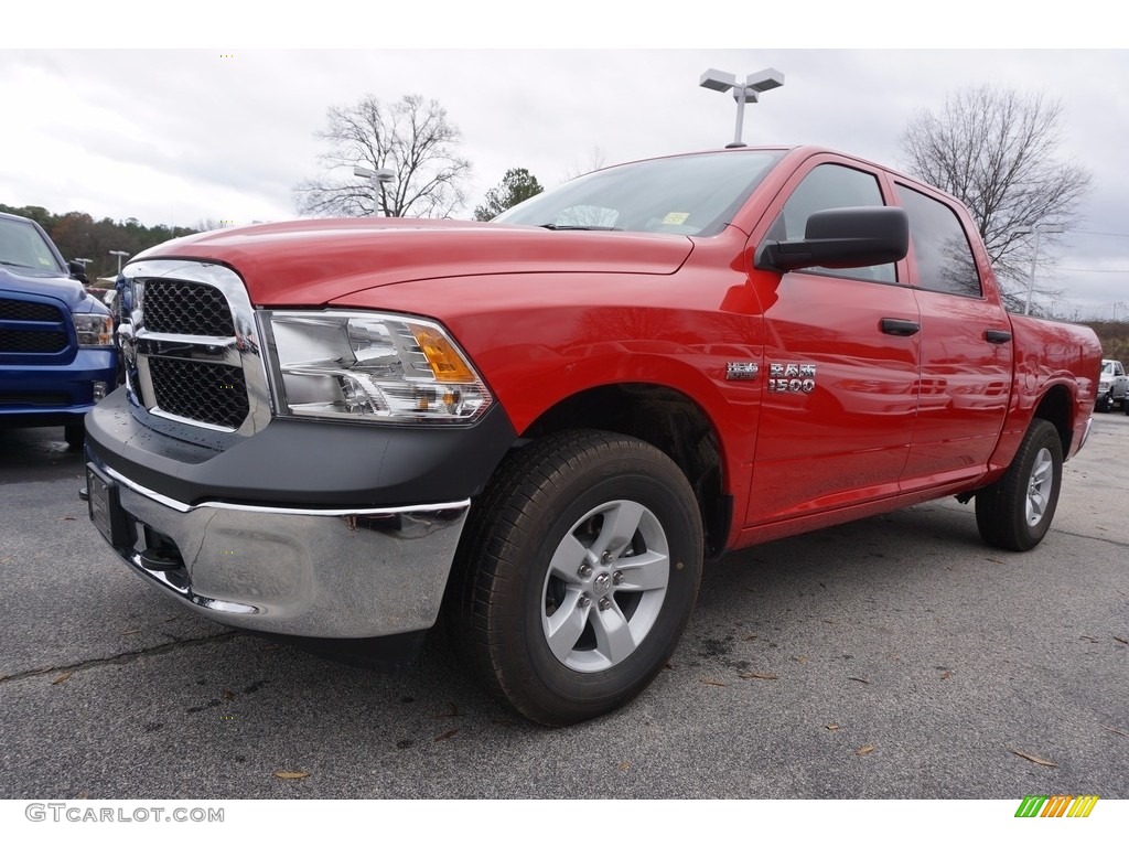 2017 1500 Express Crew Cab 4x4 - Flame Red / Black/Diesel Gray photo #1