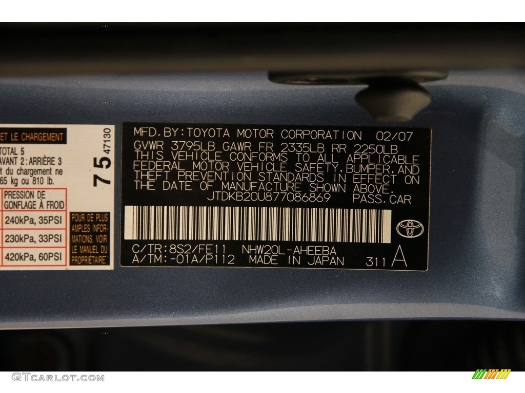 2007 Prius Hybrid - Seaside Blue Pearl / Dark Gray photo #19